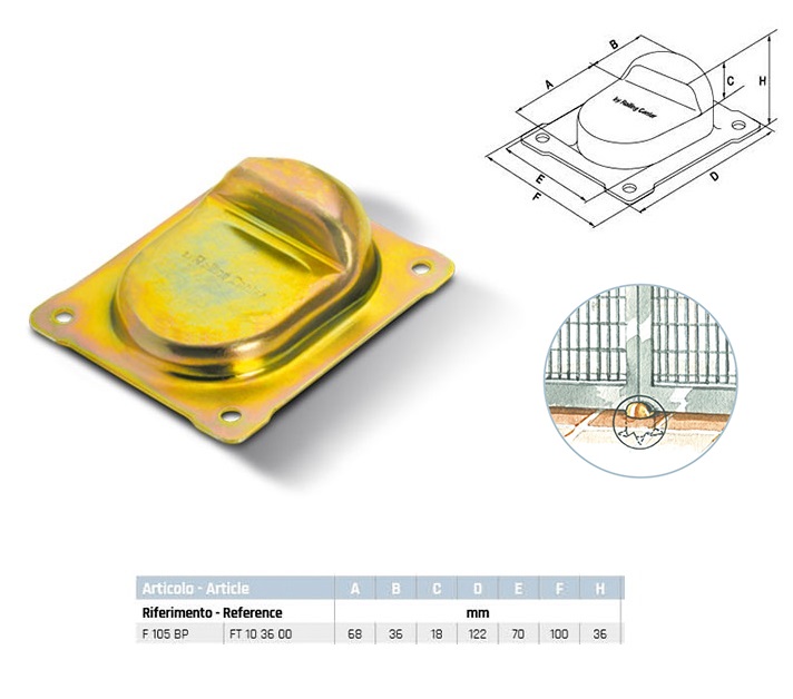 Fermo d’arresto F105BP per cancelli ad anta finitura tropicalizzataTA