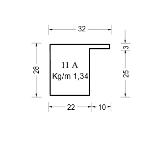 Profilo serramenta 11A decapato spessore 1,5 mm