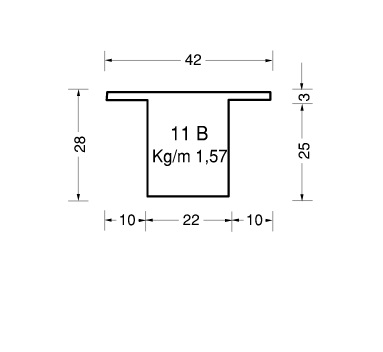 Profilo serramenta 11B decapato spessore 1,5 mm