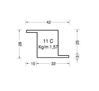 Profilo serramenta 11C decapato spessore 1,5 mm