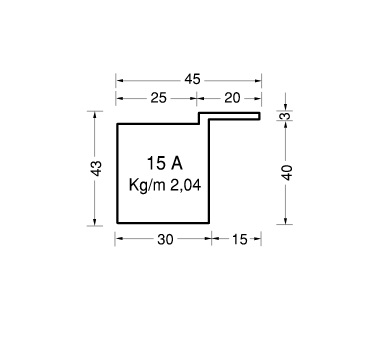 Profilo serramenta 15A decapato spessore 1,5 mm