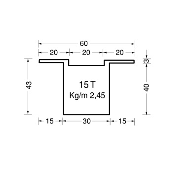 Profilo serramenta 15T decapato spessore 1,5 mm