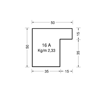 Profilo serramenta 16A decapato spessore 1,5 mm