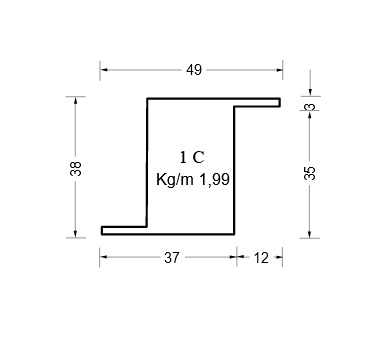 Profilo serramenta 1C decapato spessore 1,5 mm