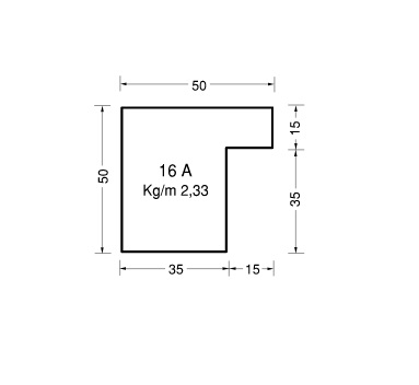 Profilo serramenta zincato 16A spessore 1,5 mm
