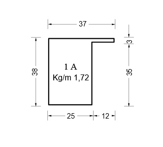 Profilo serramenta zincato 1A spessore 1,5 mm
